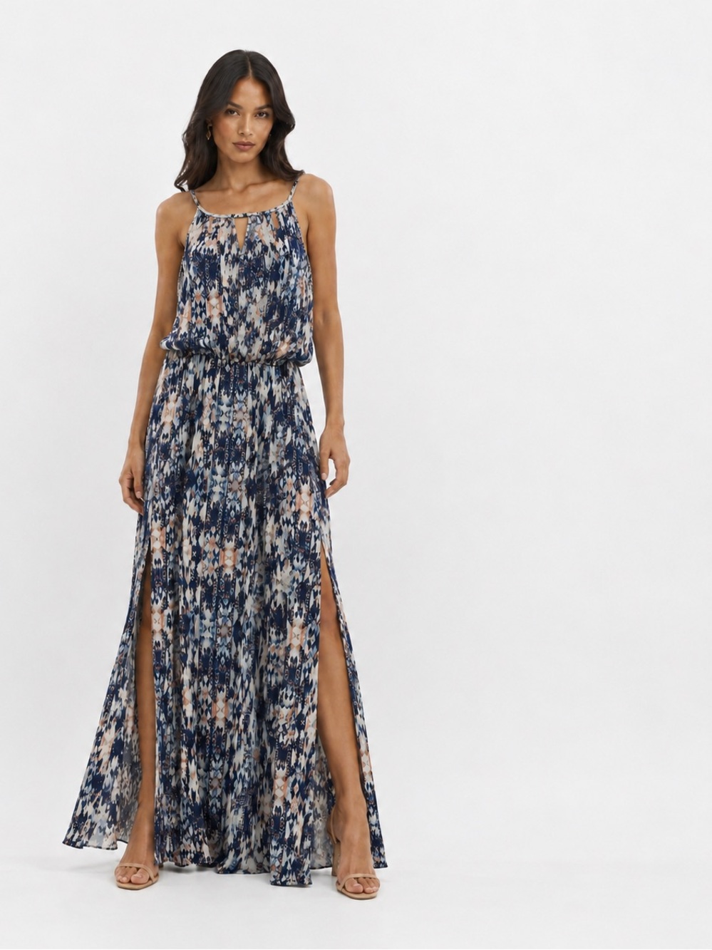 🌺 Parker Embellished Abstract Print Maxi Dress